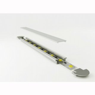 Mikalux Alu- Profil EXO, Einbau Fl&uuml;gelprofil flach, f&uuml;r einfache LED-Streifen bis 13mm, 15,1x5,3mm , pro m