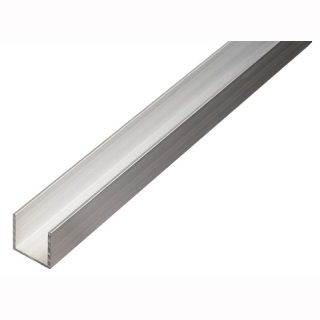 Mikalux Alu U-Profil -tief/glatt/quadratisch- f&uuml;r Stripes 20x20mm