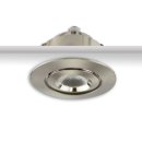 LED Einbauleuchte MiniAMP Alu geb&uuml;rstet, 3W, 12V DC, warmwei&szlig;, dimmbar, 100cm Kabel