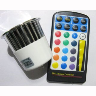 PAR 16 LED Spot 5W RGB mit IR Fernbedienung E27