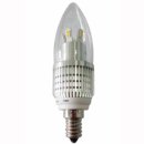 Kerzenbirne LED 7W klar  oval silber SMD high CRI dimmbar 30-100% 650lm