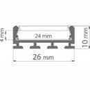 Mikalux GIZA Profil flach/breit, f&uuml;r doppelte  LED-Streifen, 26x10mm , pro m