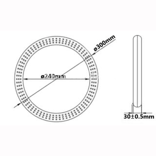 T8 LED-Ring-R&ouml;hre 30cm, 18W, Retrofit f&uuml;r KVG oder direkt, high CRI&gt;80, VDE milchweiss