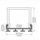 Mikalux GIP- Profil  breit f. doppel LED-Streifen,...