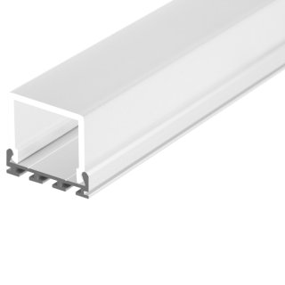 Mikalux GIP- Profil  breit f. doppel LED-Streifen 26,2x7,5mm eloxiert, eckige Abdeckung satiniert