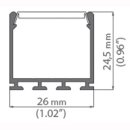 Mikalux Alu Profil LIPOD, f&uuml;r doppelte LED- Stripes, 26x24,5mm