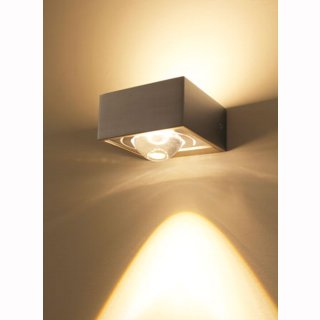 LED Wandaufbaulampe Focus 100 Wall - 2x8Watt 2800K, eckig ohne Linsen