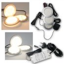 Downlight Aufbau LED 3x3W Set Cabinett 120&deg; ww, Alu...