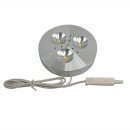 Downlight Aufbau LED 3x3W Set Cabinett 120&deg; ww, Alu natur poliert, d=69mm