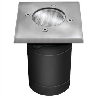 Boden-Einbaulampe Berg DL-35L, GU10 IP67, Edelstahl quadratisch, 2 Eing&auml;nge