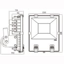 LED Floodlight 100W IP65 120&deg; 2x50W Bridgelux COB Professional mit Bewegungssensor