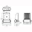 Mikalux LED Design Floodlight Versat 100W IP65 120&deg; Bridgelux COB Professional wei&szlig; silber schwarz