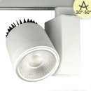 Stromschienenstrahler 35W COB LED, Focus 30-50&deg;, 2800-3000K warmwei&szlig; Geh&auml;use schwarz