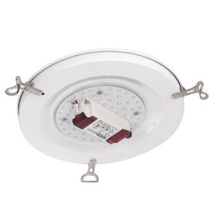 Downlight-LED-Inlay Set 9W, rund 130mm mit Trafo und Magnethaltern wei&szlig; 4200K