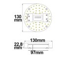Downlight-LED-Inlay Set 9W, rund 130mm mit Trafo und Magnethaltern wei&szlig; 4200K
