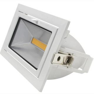 Downlight Fluter 45W COB 100&deg;, 45&deg; ausschwenkbar, Samsung LED, Shoplight, 235x145x117mm 