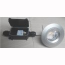 Downlight LED 7W COB, 380lm, IP44, 38&deg; Treiberlos 230V, dimmbar, CRI&gt;82, blendfrei, 2800 / 3000K, silber / wei&szlig;