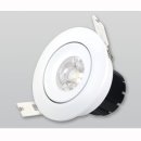 Downlight COB Nichia 7W dimmbar, interner Trafo, Einbauring silber oder wei&szlig;, schwenkbar, DA=75mm