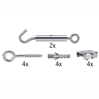 Spann-Montage-Set, chrom, f&uuml;r Halogen- Seilsystem 12V, 178.03