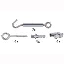 Spann-Montage-Set, chrom, f&uuml;r Halogen- Seilsystem 12V, 178.03