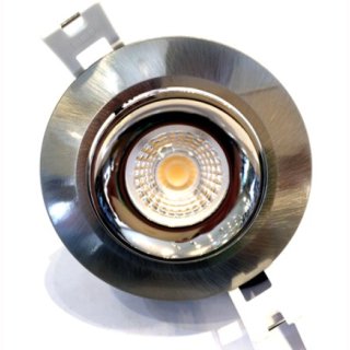 Downlight COB Nichia 11W dimmbar 36&deg;, Einbauring nickel, schwenkbar, DA=75mm